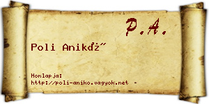 Poli Anikó névjegykártya